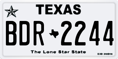 TX license plate BDR2244