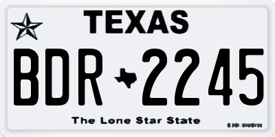 TX license plate BDR2245