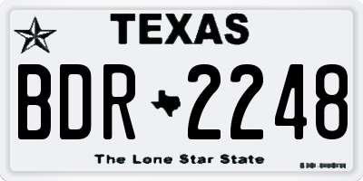 TX license plate BDR2248