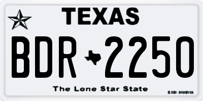 TX license plate BDR2250