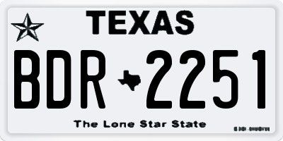 TX license plate BDR2251