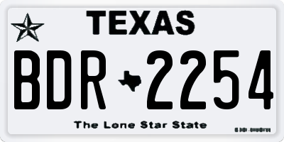TX license plate BDR2254