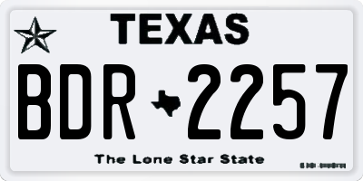 TX license plate BDR2257