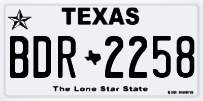 TX license plate BDR2258