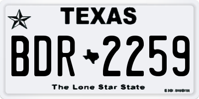 TX license plate BDR2259