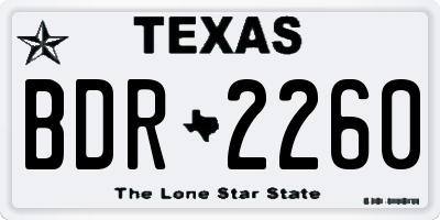 TX license plate BDR2260