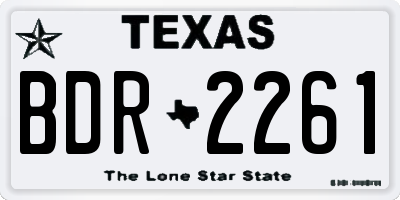 TX license plate BDR2261