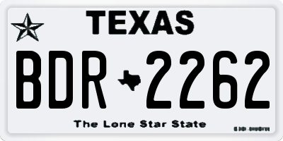 TX license plate BDR2262