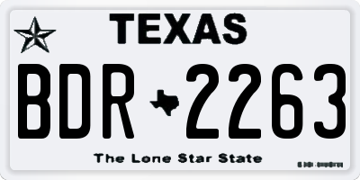 TX license plate BDR2263