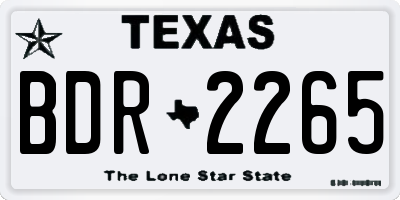 TX license plate BDR2265