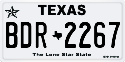 TX license plate BDR2267