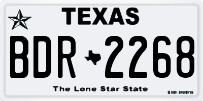 TX license plate BDR2268