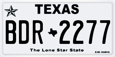 TX license plate BDR2277