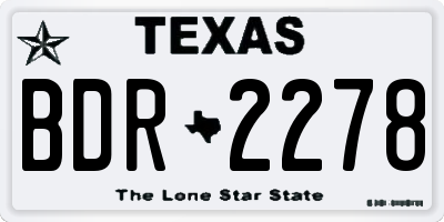 TX license plate BDR2278