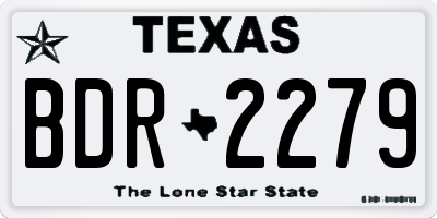 TX license plate BDR2279