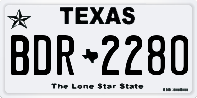 TX license plate BDR2280