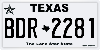 TX license plate BDR2281