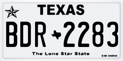 TX license plate BDR2283