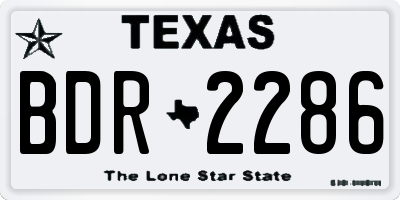 TX license plate BDR2286