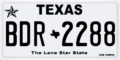 TX license plate BDR2288