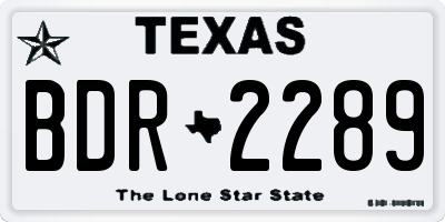 TX license plate BDR2289