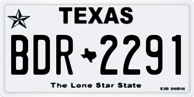 TX license plate BDR2291