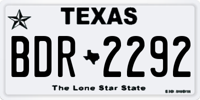 TX license plate BDR2292