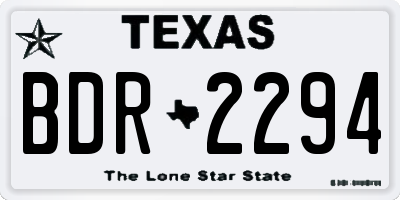 TX license plate BDR2294