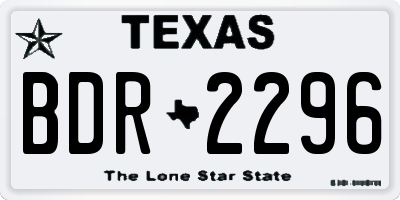 TX license plate BDR2296