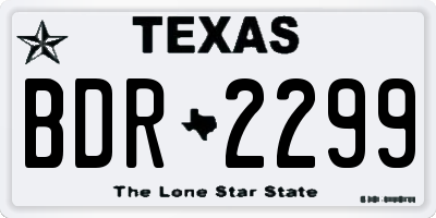 TX license plate BDR2299