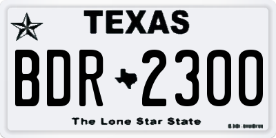 TX license plate BDR2300