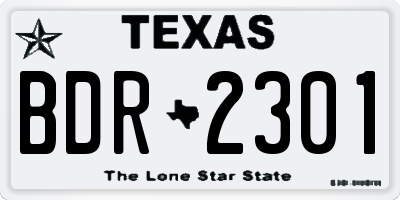 TX license plate BDR2301