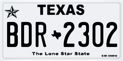 TX license plate BDR2302