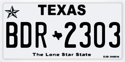 TX license plate BDR2303