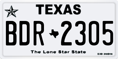 TX license plate BDR2305