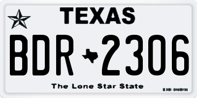 TX license plate BDR2306