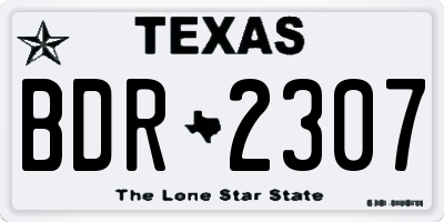 TX license plate BDR2307
