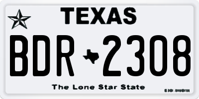 TX license plate BDR2308