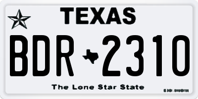 TX license plate BDR2310