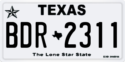 TX license plate BDR2311