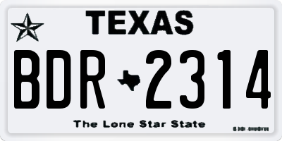 TX license plate BDR2314