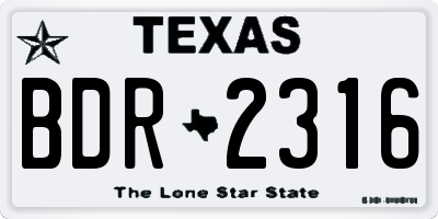 TX license plate BDR2316