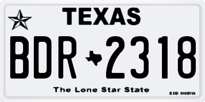TX license plate BDR2318
