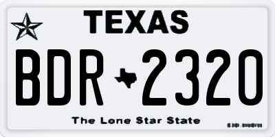 TX license plate BDR2320