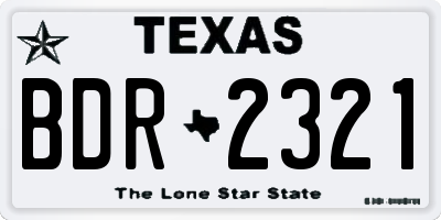 TX license plate BDR2321