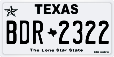 TX license plate BDR2322