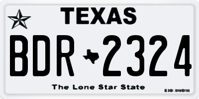 TX license plate BDR2324