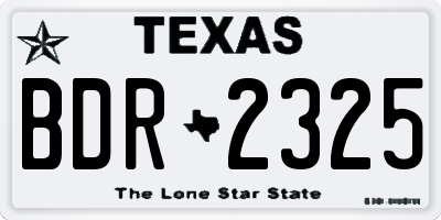 TX license plate BDR2325