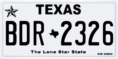 TX license plate BDR2326