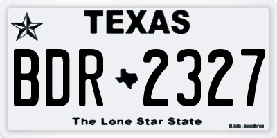 TX license plate BDR2327